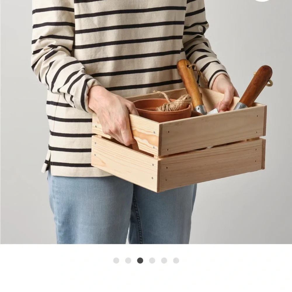 IKEA Knagglig Natural Wood Storage Crate